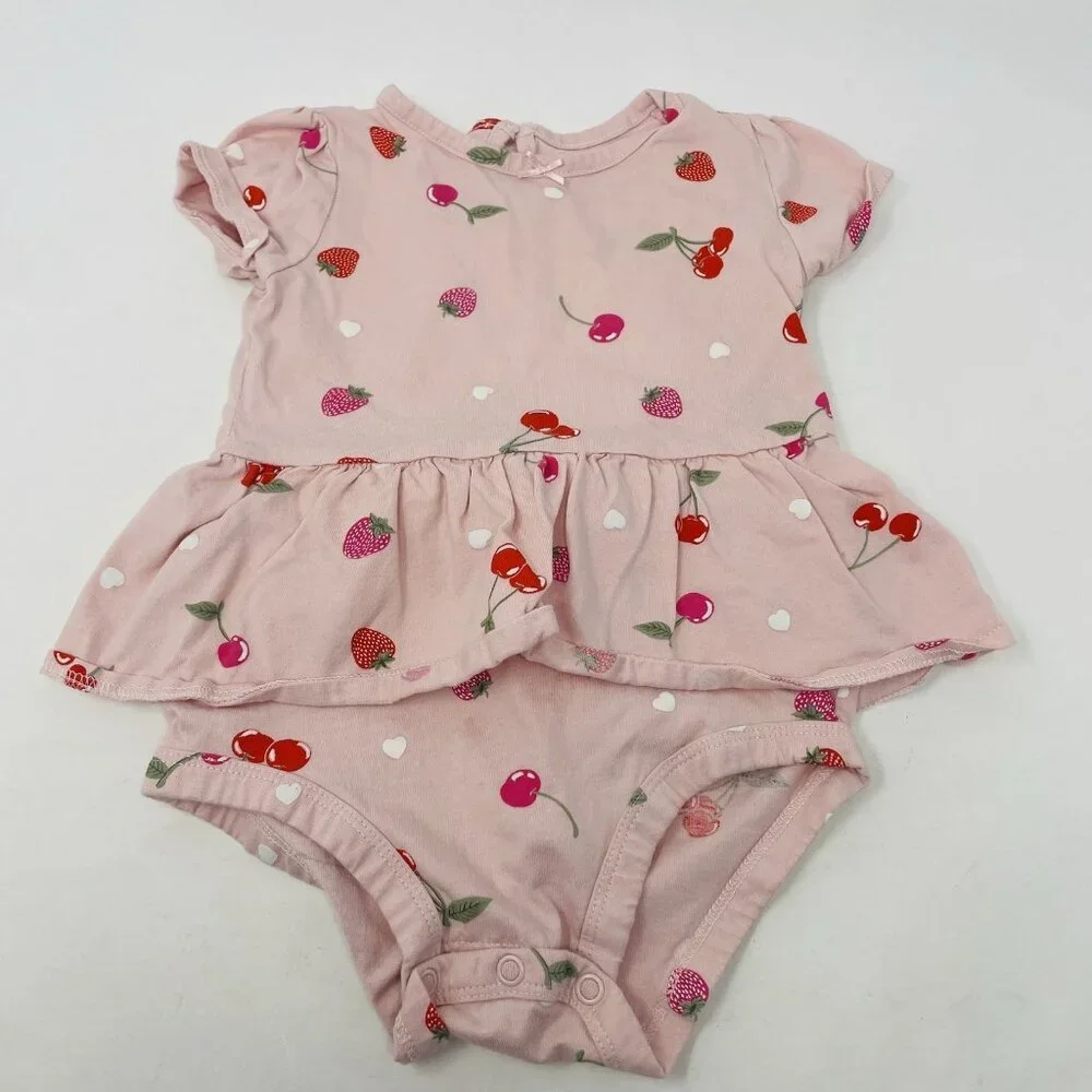 Carters Baby Girls 18 Months Fruit & Polka Dot Bodysuit Pants 3 Piece Set 1703‎